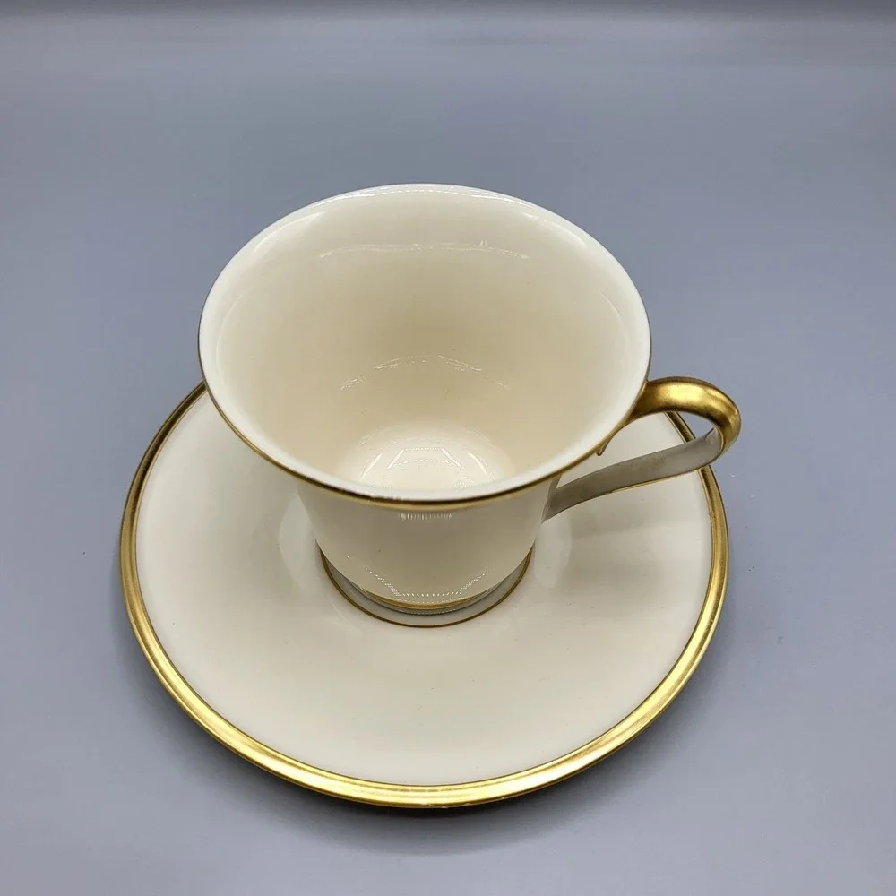Vintage Lenox Eternal Dimension Collection Gold Trim Cup & Saucer Set